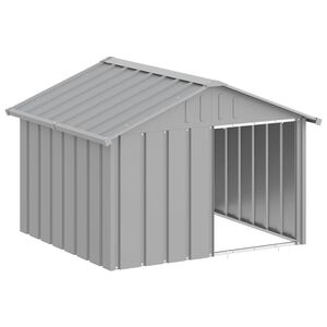 vidaXL koerakuut, hall, 116,5x103x81,5 cm, tsingitud teras