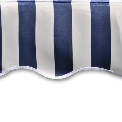140010 vidaXL Awning Top Sunshade Canvas Navy Blue and White 4x3 m