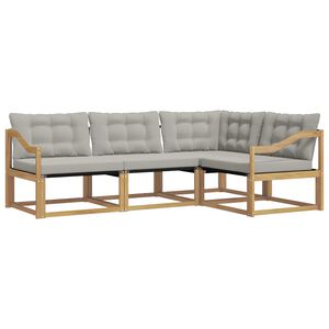 vidaXL V&auml;li diivanikomplekt padjaga 4 pcs Valge ja helehall