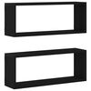 vidaXL Seinakarbid riiuliga 2 pcs Must tamm 60 x 15 x 23 cm Tehispuit