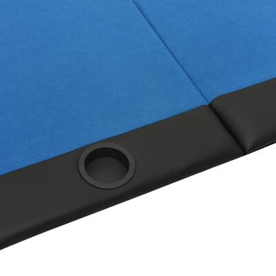 vidaXL kokkupandav pokkerilaud 10 mängijale, sinine, 206x106x75 cm