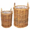 vidaXL Istutuskorv ladustamisega 2 pcs Pruun Kubu rattan