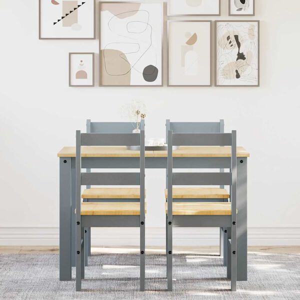 vidaXL 5-osaline s&ouml;&ouml;gilauakomplekt PANAMA, hall m&auml;nnipuit