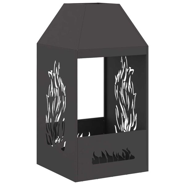 vidaXL Lõkkekoht Must 50 x 50 x 100 cm Teras