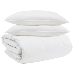 vidaXL Teki komplekt padjaga 3 pcs Valge Down Feather