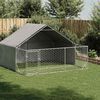 vidaXL Outdoor Dog Kennel Run 3x3x1,9 m tsingitud terasega