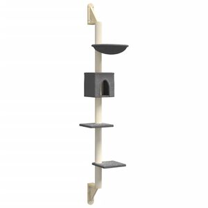 vidaXL seinale kinnitatav kassi kraapimispost, tumehall, 187 cm