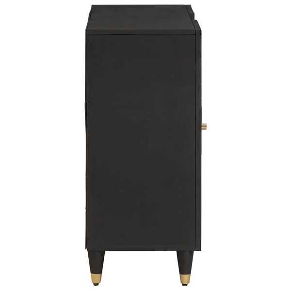 vidaXL Kõide riiuliga uksega Must 90 x 33 x 75 cm Tugev mango puu