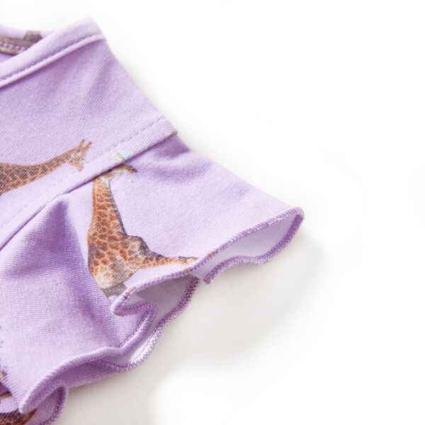 Varrukateta laste kleit volangide ja pingutusn&ouml;&ouml;riga, lilla, 92