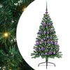 vidaXL Tehis pre-lit j&otilde;ulupuu koos 150 LED-iga Roheline 120 cm PVC