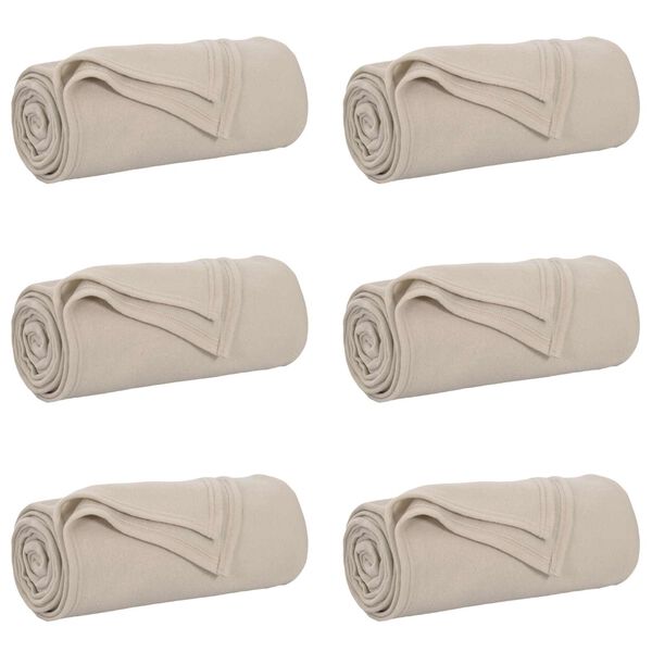 vidaXL Viskab tekid 6 pcs Beež 200 x 150 cm Fliis
