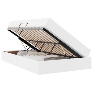 vidaXL Voodi hoiukohaga ja madratsiga Valge 120 x 190 cm Kunstnahk