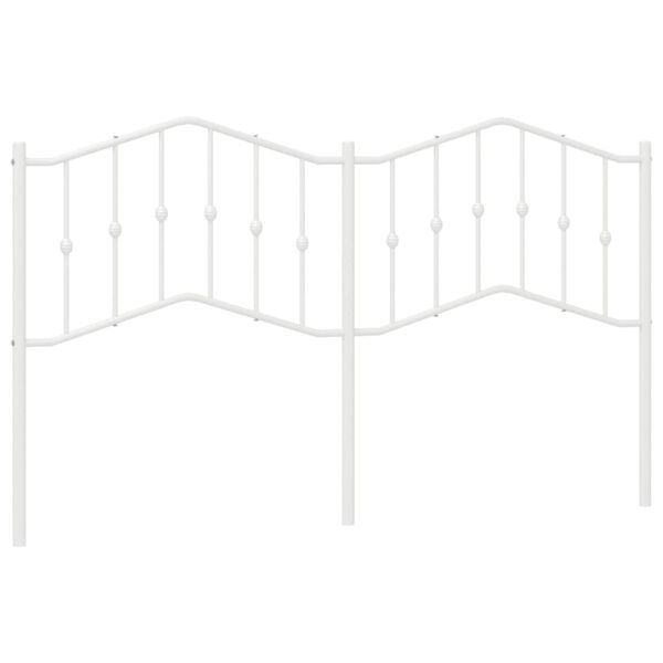 vidaXL metallist voodipeats, valge, 160 cm