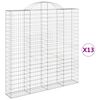 vidaXL kaarekujulised gabioonkorvid 13 tk, 200x30x200/220 cm, raud
