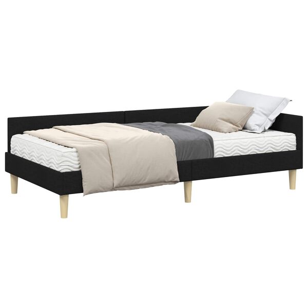 vidaXL Nurgavoodi raam koos madratsiga peaga 2 pcs Roheline kangas