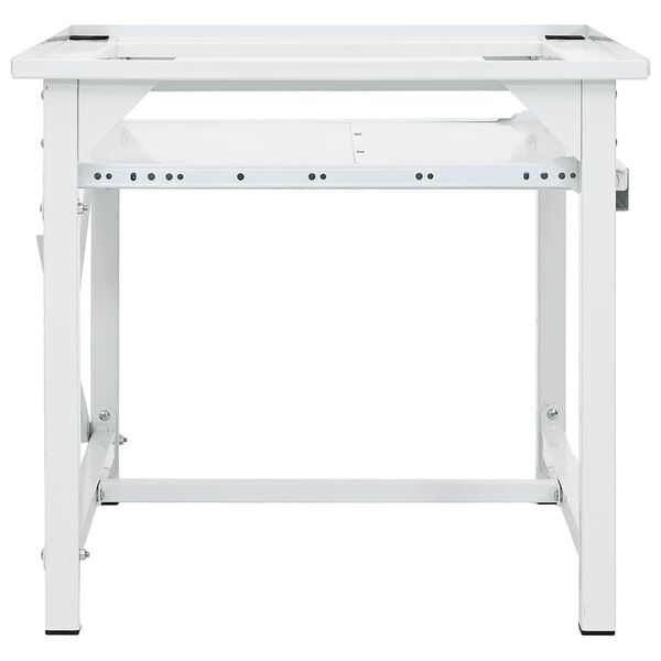 vidaXL pesumasina alus v&auml;ljat&otilde;mmatava riiuliga, valge