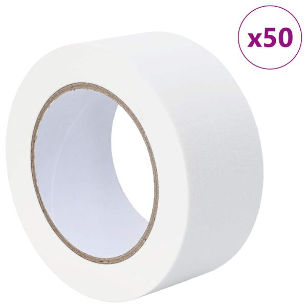 vidaXL Maali teip 50 pcs Valge 50mm x 50m Paber