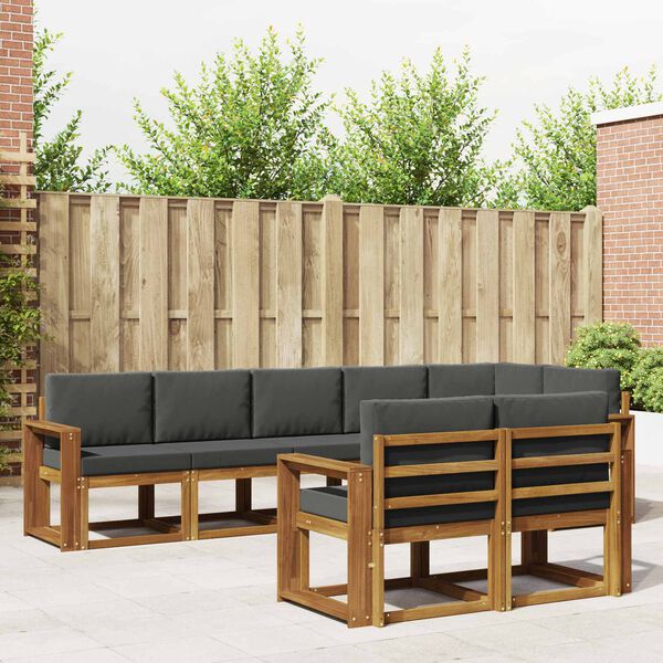 vidaXL V&auml;li diivanikomplekt padjaga 8 pcs Looduslik ja antriit