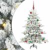 vidaXL Kunstlik kokkupandav j&otilde;ulupuu Valge 150 cm PVC ja teras