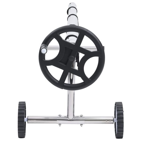 vidaXL basseinikatte rullik roostevabast terasest alusega