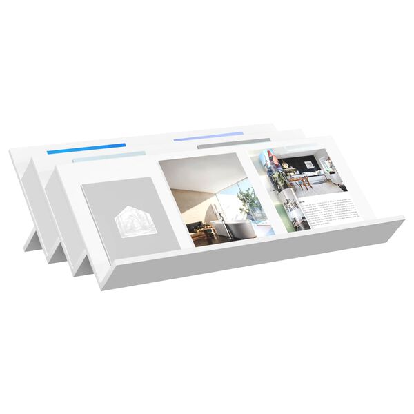 vidaXL Ajakirja riiul riiuliga Valge 90 x 53 x 28,5 cm Tehispuit