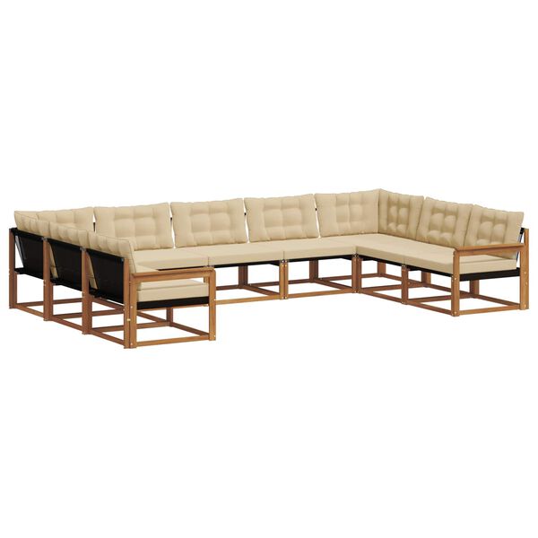 vidaXL V&auml;li diivanikomplekt padjaga 9 pcs Looduslik ja beež