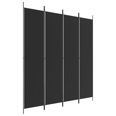 vidaXL 4 paneeliga ruumijagaja, must, 200 x 220 cm, kangas