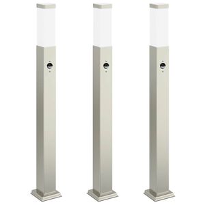vidaXL anduriga postvalgustid 3 tk 80 cm roostevabast terasest IP44