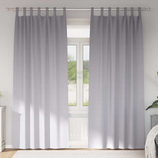 vidaXL Kardinad r&otilde;ngastega 2 pcs Metallhall 260 x 140 cm Pol&uuml;ester