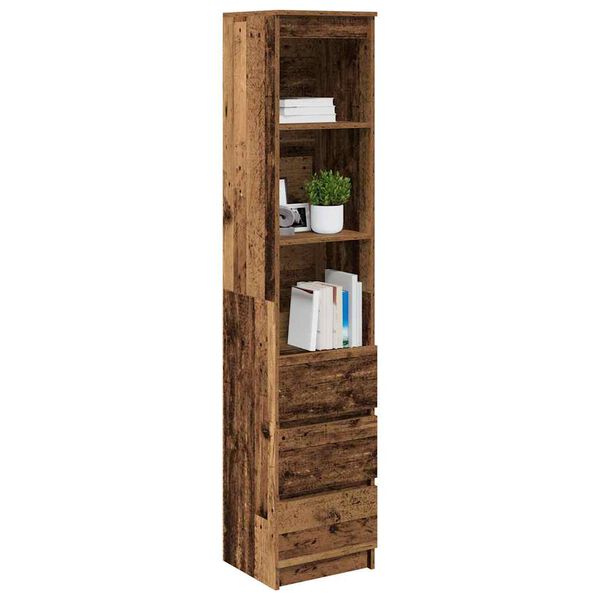 vidaXL Highboard Old Wood 37,5x35x180 cm Engineered Wood