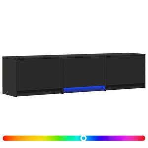 vidaXL LED-iga TV kapp LEDiga Must 165 x 34 x 40 cm T&ouml;&ouml;deldud puit