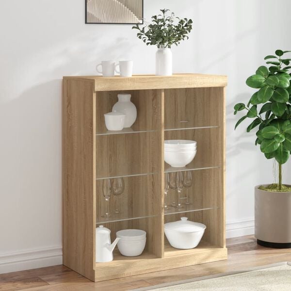 vidaXL puhvetkapp LED-tuledega, Sonoma tamm, 81 x 37 x 100 cm