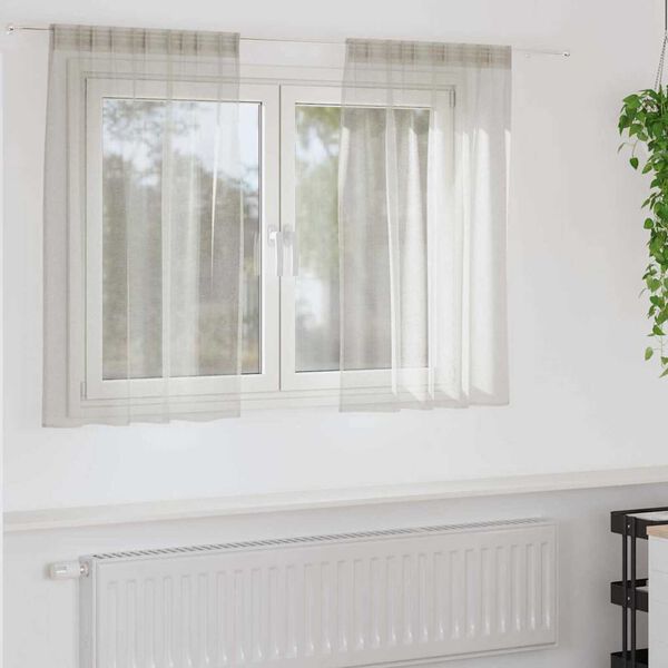 vidaXL Voile Kardin kardinatega 2 pcs cream 140 x 140 cm Polüester