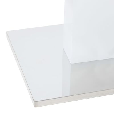 vidaXL söögilaud, kõrgläikega, valge, 180 x 90 x 76 cm, MDF
