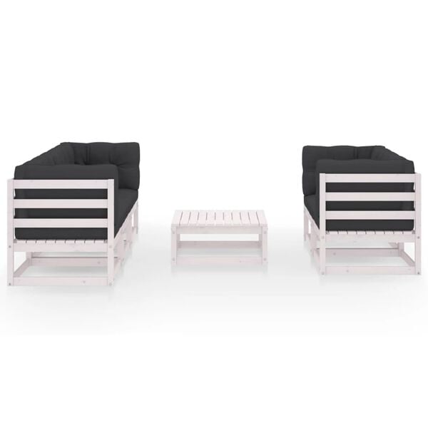 vidaXL 6-osaline aiamööbli komplekt istmepatjadega, männipuit