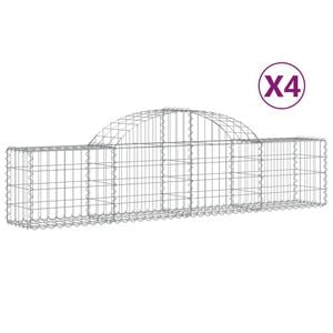 vidaXL kaarekujulised gabioonkorvid 4 tk, 200x30x40/60 cm, raud