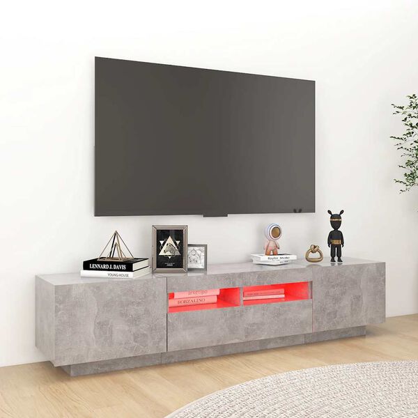 vidaXL telerialus LED-tuledega, betoonhall, 180 x 35 x 40 cm