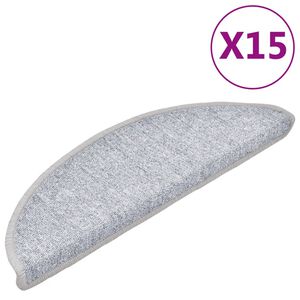 vidaXL 15 tk trepimatid, helehall, 56 x 17 x 3 cm