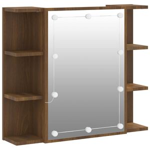vidaXL peegelkapp LEDiga, pruun tamm, 70 x 16,5 x 60 cm