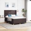 vidaXL Box Spring voodi madratsiga peaga Tumepruun 140 x 190 cm kangas