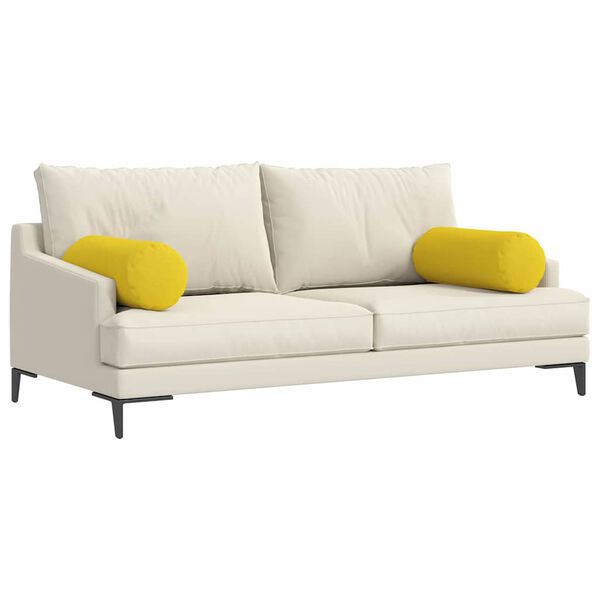 vidaXL Padjad 2 pcs Helekollane Ø 25 x 70 cm kangas