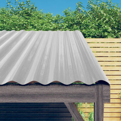 vidaXL katusepaneelid 12 tk, pulbervärvitud teras, hõbedane, 100x36 cm