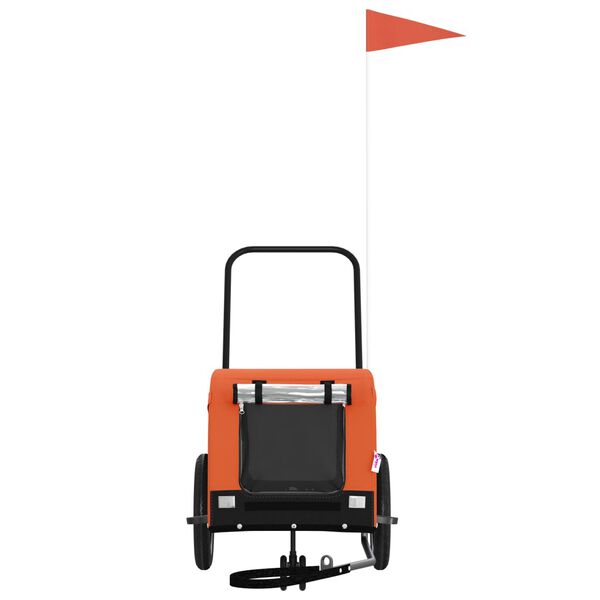 vidaXL lemmiklooma ratta järelkäru, oranž ja must, oxford kangas/raud