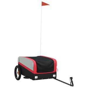 vidaXL jalgratta haagis, must ja punane, 30 kg, raud