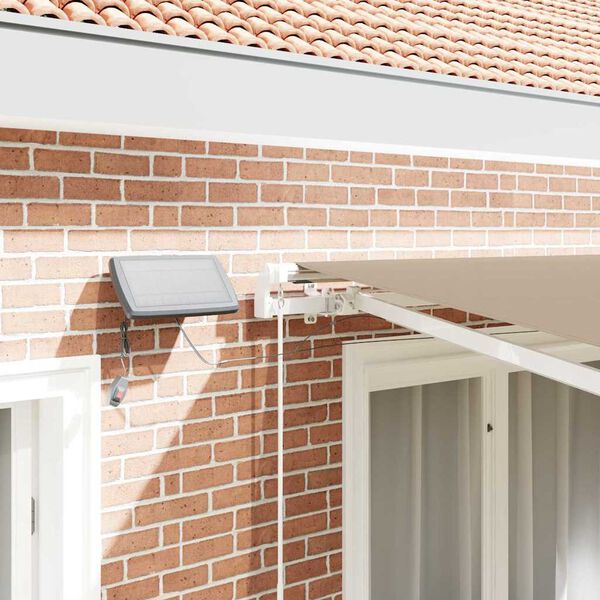 vidaXL K&auml;igukohandatav varikatus Beež 350 x 250 cm Kangas ja teras