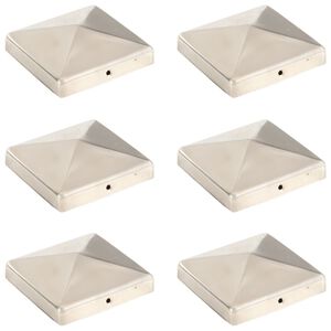vidaXL p&uuml;ramiidikujuline postiots, 6 tk, roostevaba teras, 101x101 mm