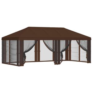 vidaXL Gazebo katte k&uuml;lgseinadega 6 x 3 m Pruun Pol&uuml;ester 190