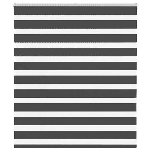 vidaXL Triibuline ruloo must 125x100 cm kanga laius 120,9 cm pol&uuml;ester