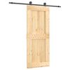 vidaXL Libisev uks Naturaalne ja must 85 x 210 cm Tahke m&auml;nnipuit