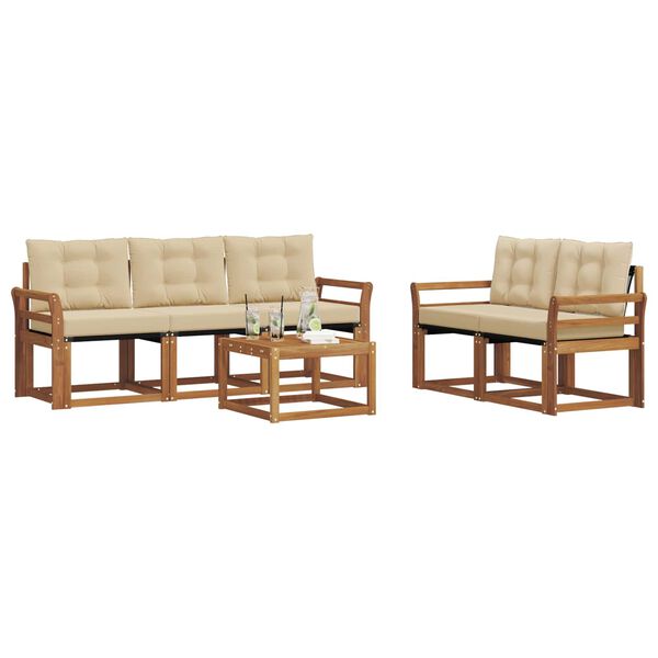 vidaXL V&auml;li diivanikomplekt padjaga 6 pcs Looduslik ja beež